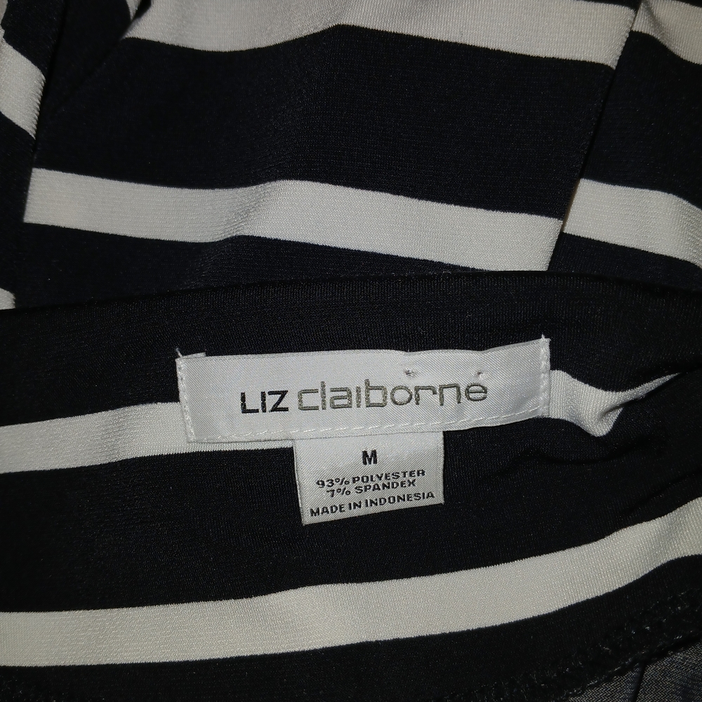 Liz Claiborne Black and White Striped Dress with Pink Accent - Picture 4 of 4